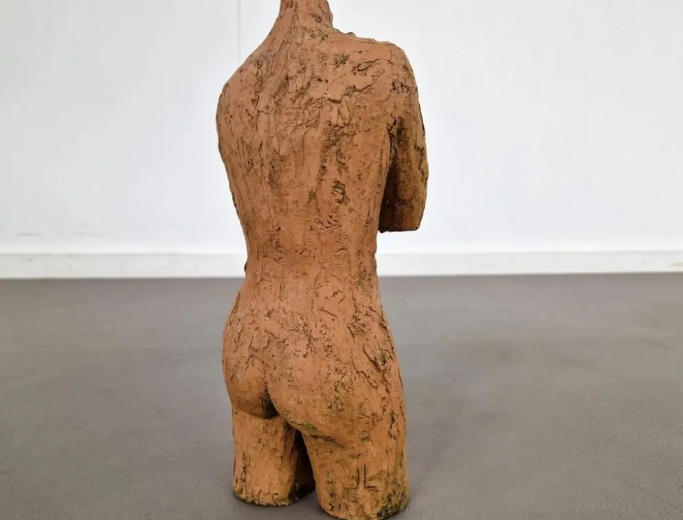 Sculpture en terre cuite vintage | Torse féminin