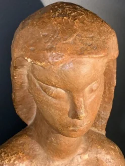 Sculpture expressionniste Art Déco "Buste Femme nue", 1940