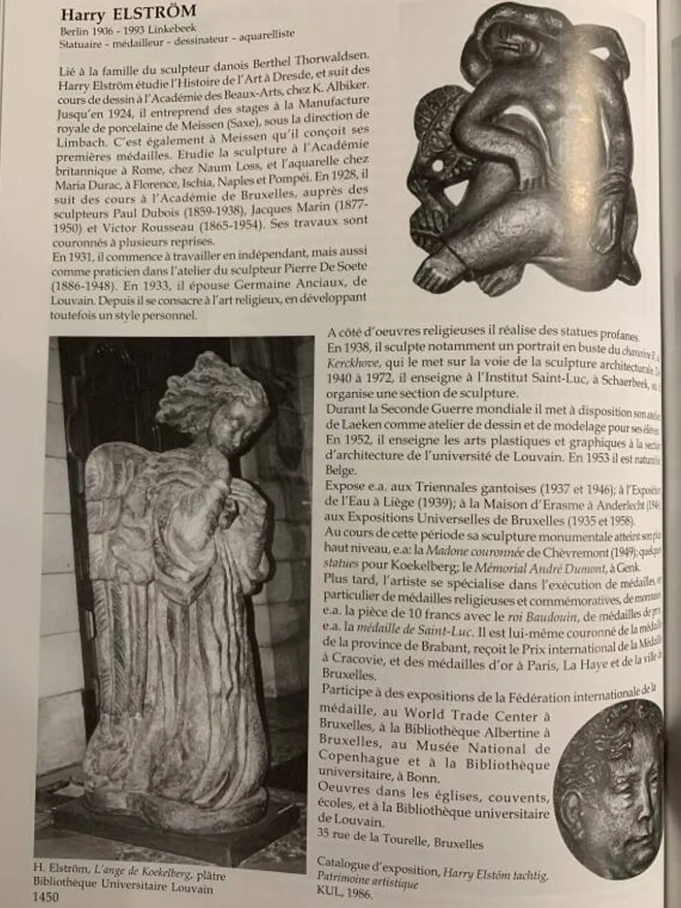 Sculpture expressionniste Art Déco "Buste Femme nue", 1940