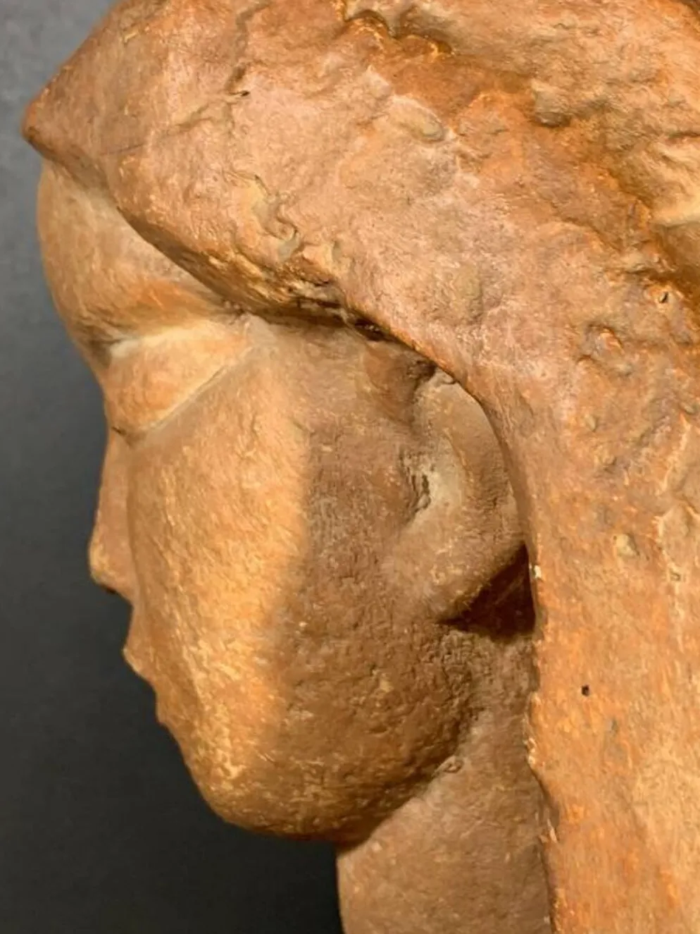 Sculpture expressionniste Art Déco "Buste Femme nue", 1940
