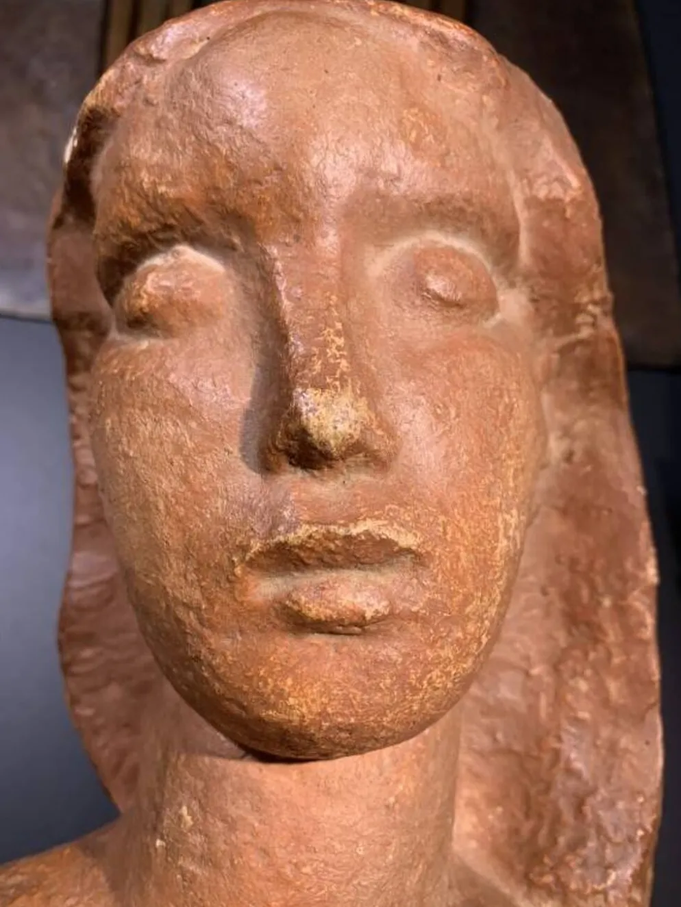 Sculpture expressionniste Art Déco "Buste Femme nue", 1940