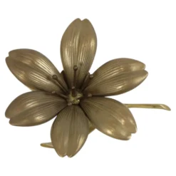 Sculpture figurine cendrier en laiton fleur de lys du milieu du siècle