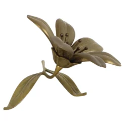 Sculpture figurine cendrier en laiton fleur de lys du milieu du siècle