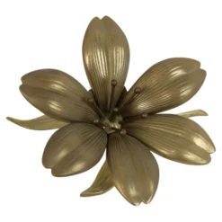 Sculpture figurine cendrier en laiton fleur de lys du milieu du siècle