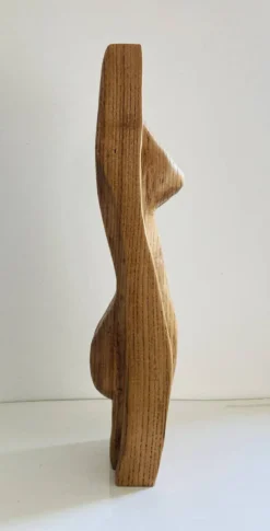 Sculpture féminine stylisée vintage années 1960 aux formes organiques