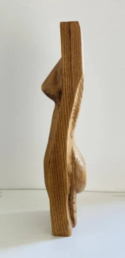 Sculpture féminine stylisée vintage années 1960 aux formes organiques