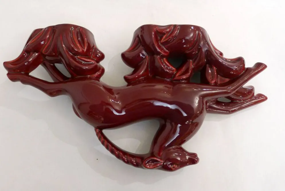 Sculpture Gazelle Art Déco en faïence