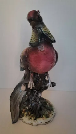 Sculpture grand coq faisan en faïence Capodimonte