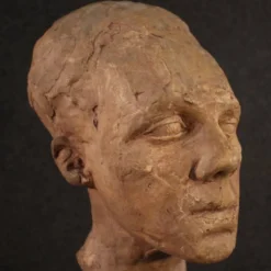 Sculpture italienne en terre cuite avec socle en marbre