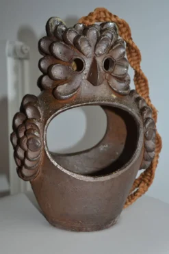 Sculpture/Lanterne Hibou céramique années 50