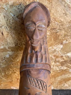 Sculpture Masque Africain Artisanal Bois Sculpté Vintage #D882