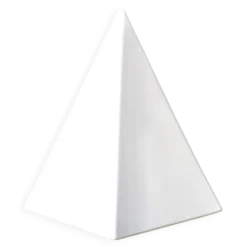 Sculpture minimaliste pyramide blanche en céramique, années 70