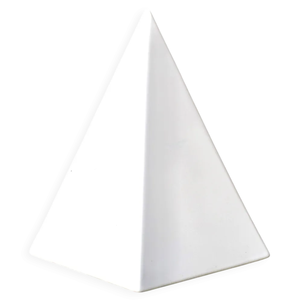 Sculpture minimaliste pyramide blanche en céramique, années 70