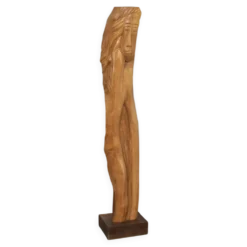 Sculpture monumentale en chêne sculptée à la main, Belgique, années 1970
