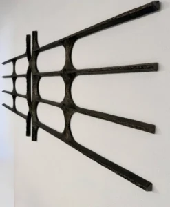 Sculpture murale XXL fonte d aluminium design Brutaliste des années 70
