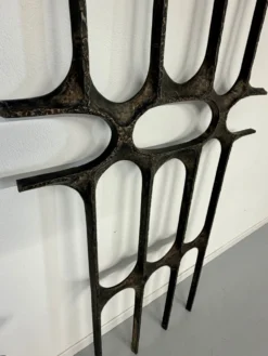 Sculpture murale XXL fonte d aluminium design Brutaliste des années 70
