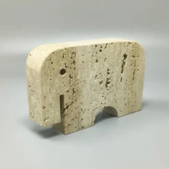 Sculpture originale en travertin d'éléphant des années 1970 par Enzo Mari pour F.lli Mannell