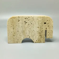 Sculpture originale en travertin d'éléphant des années 1970 par Enzo Mari pour F.lli Mannell
