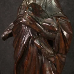 Sculpture religieuse en bois du XIXe siècle représentant la Vierge Marie