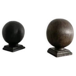 Sculptures en bois antiques britanniques vintage en noir et marron, années 1900.