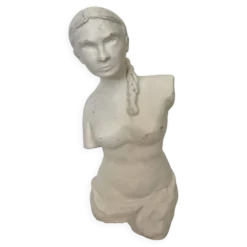 Sculpture statue académique en plâtre représentant la Venus de Milo, signé Dominique 1999