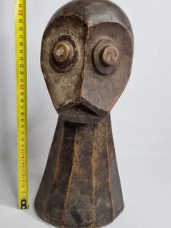 Sculpture tribale en bois, art rituel africain, Tête Kalunga Bembe, 31 cm