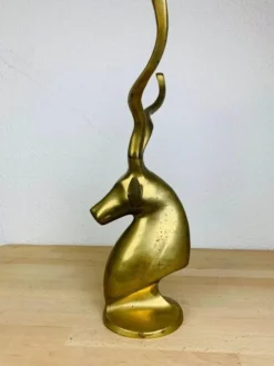 Sculpture tête d'antilope laiton format XXL, vintage