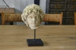 Sculpture tête en pierre reconstituée taillée style antique XIXème