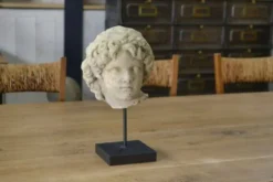 Sculpture tête en pierre reconstituée taillée style antique XIXème