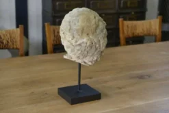 Sculpture tête en pierre reconstituée taillée style antique XIXème