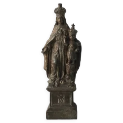 Sculpture vierge à l'enfant couronnés