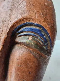 Sculpture visage en terre cuite style art africain