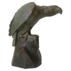 Scupture - Armand Fagotto - Aigle sur un rocher - Terre cuite & patine