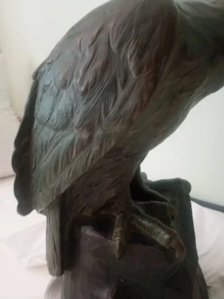 Scupture - Armand Fagotto - Aigle sur un rocher - Terre cuite & patine