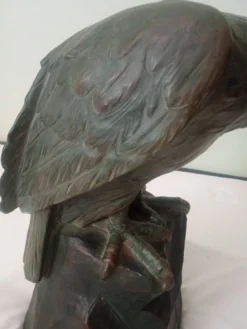 Scupture - Armand Fagotto - Aigle sur un rocher - Terre cuite & patine