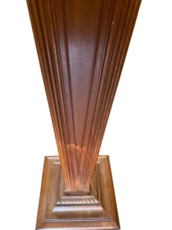 Sellette colonne ancienne en bois et marbre – Style Art Déco