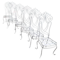 Serie de chaises de jardin en metal
