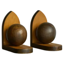Serre-livres Art déco en bois années 1930