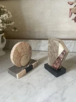 serre-livres asymétriques en marbre Art déco