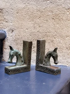 Serre-livres chevaux en bronze (Artisanat du Burkina Faso)