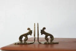 Serre-livres en laiton style années 1960, lot de 2