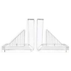 Serre-livres en méthacrylate massif – Design moderniste rare, années 1980