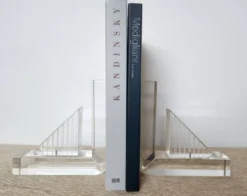 Serre-livres en méthacrylate massif – Design moderniste rare, années 1980