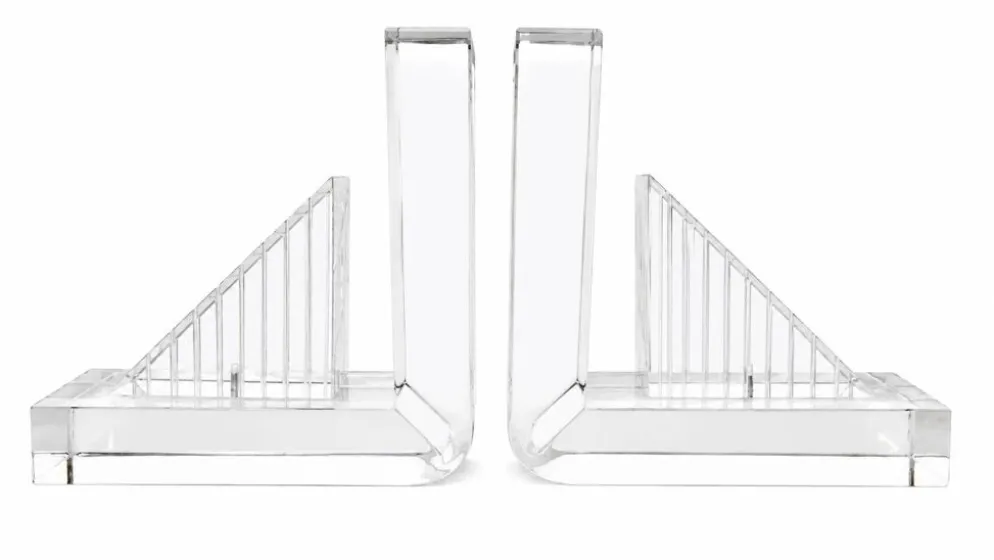 Serre-livres en méthacrylate massif – Design moderniste rare, années 1980