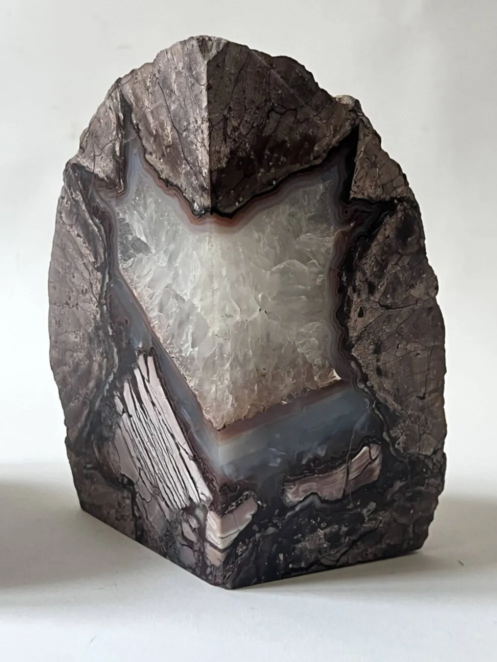 Serre livre slowdesign en cristal d'agate & quartz polie