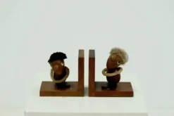 Serre-livres optimistes et pessimistes de Hans Bolling, design danois, années 1960