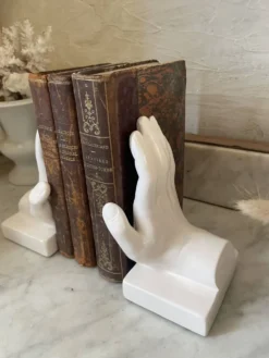 Serre-livres VAGA International en céramique, forme main années 80