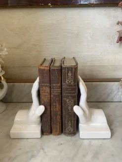 Serre-livres VAGA International en céramique, forme main années 80