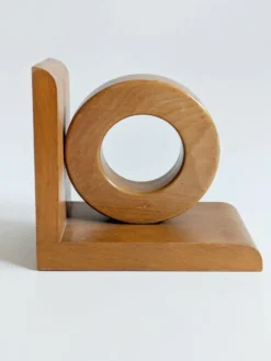 Serre livres vintage bois style Bauhaus Midcentury minimaliste