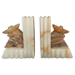 Serre-livres vintage onyx Mexicains assoupis années 60-70
